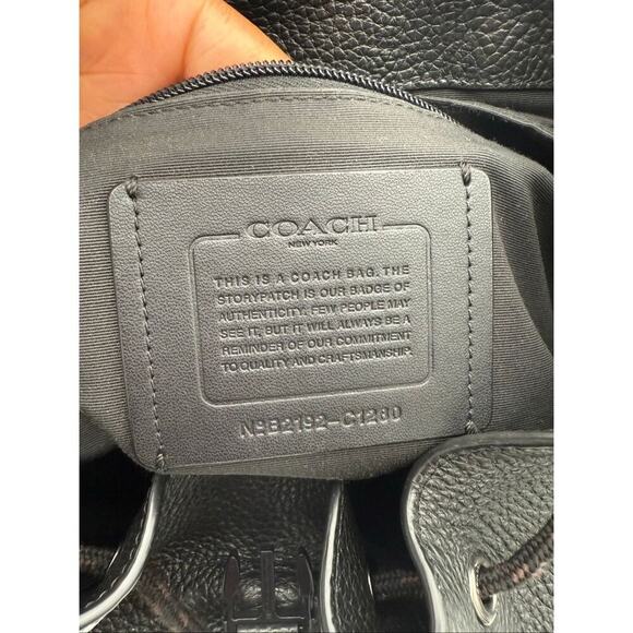 COACH Turner Leather Backpack C1280 Black for Men and Women - Picture 8 of 12